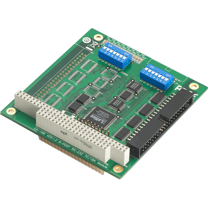 4-портовая плата RS-232 для шины PC/104 без кабеля, -40/+85 °C, MOXA 0,49 96х90 CA-104-T