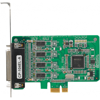 CP-104EL-A-DB25M 4-портовая плата RS-232 для шины PCI Express с разъемами на кабеле DB25, MOXA 67х103 бескорпусное исполнение