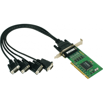 CP-104UL-DB25M 4-портовая плата RS-232 для шины Universal PCI с разъемами на кабеле DB25, MOXA 64,4х120 Бескорпусное исполнение