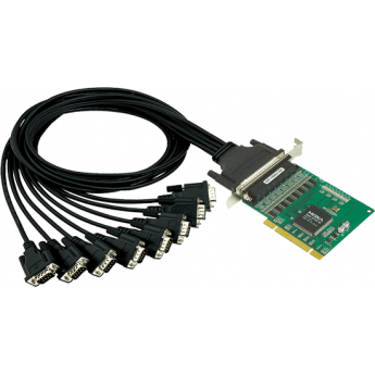 CP-168U 8-портовая плата RS-232 для шины Universal PCI без кабеля, MOXA 120х82 Бескорпусное исполнение