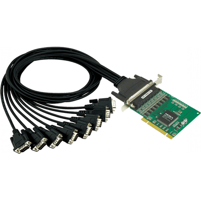 8-портовая плата RS-232 для шины Universal PCI без кабеля, -40/+85 °C, MOXA 120х82 бескорпусное исполнение CP-168U-T