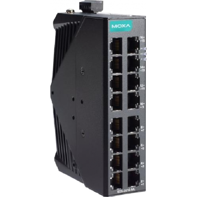 MOXA Неуправляемый коммутатор 16 x 10/100BaseT(X), QoS, резервируемое питание, релейный выход, -10...+60С (00-06131692) 0,48 EDS-2016-ML