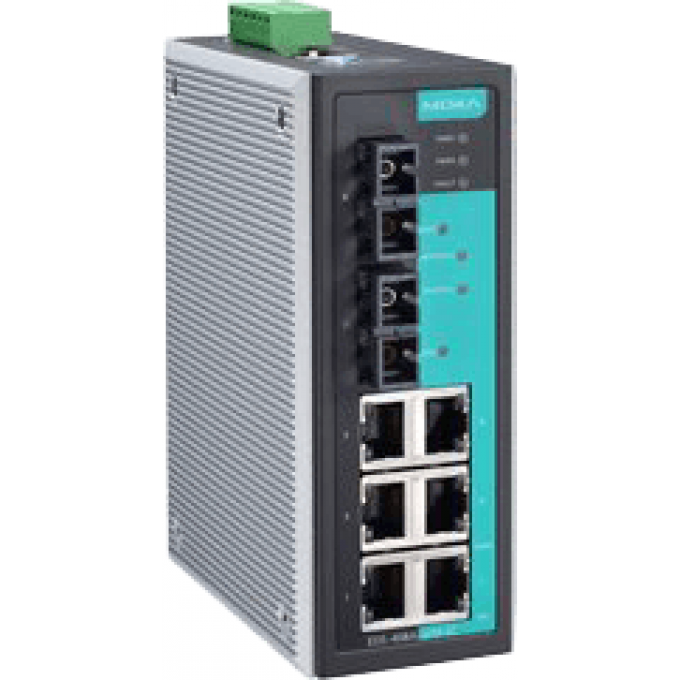 Управляемый коммутатор 6 x 10/100BaseTX, 2 x 100BaseFX (многомодовое оптоволокно, разъем SC) с базовыми функциями управления, с сертификатом IECEx MOXA (00-06101516) 0,65 EDS-408A-MM-SC-IEX