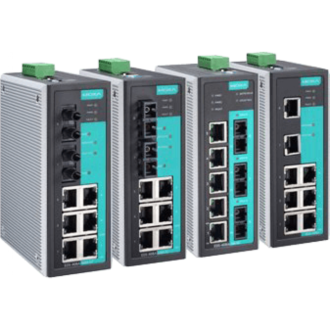 Управляемый коммутатор 6 x 10/100BaseTX, 2 x 100BaseFX (многомодовое оптоволокно) с базовыми функциями управления, разъем ST, с расширенным диапазоном температур MOXA (00-06003660) 0,65 EDS-408A-MM-ST-T