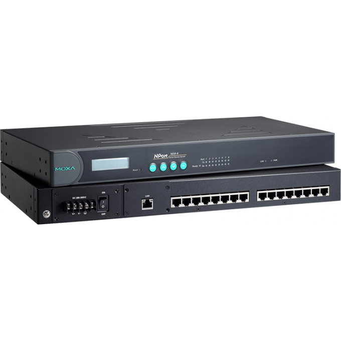 NPort 5610-8-48V 8-портовый преобразователь RS-232 в Ethernet с питанием постоянного тока, MOXA 3.16 NPORT-5610-8-48V